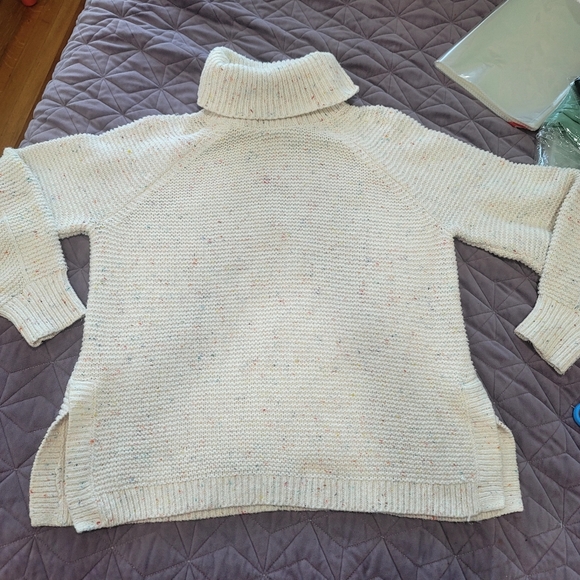 Lou & Grey Funnel Neck oversized cozy rainbow chip sweater size Small - Picture 11 of 15